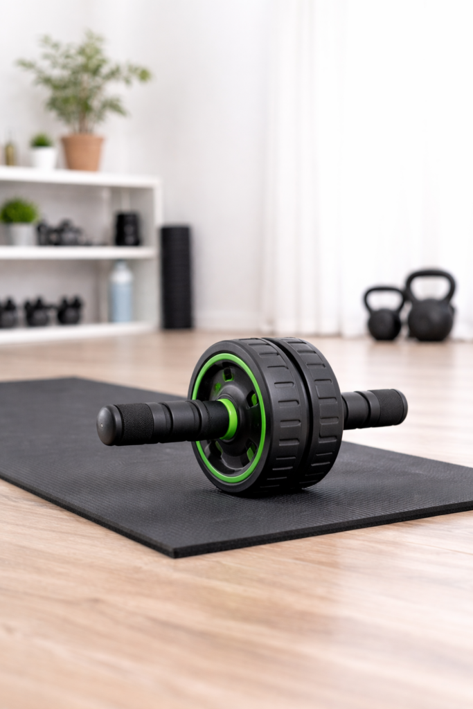 Ab-Roller für effektives Bauchtraining zuhause – Fitnessgerät für Core-Training und starke Bauchmuskeln im Home-Gym.