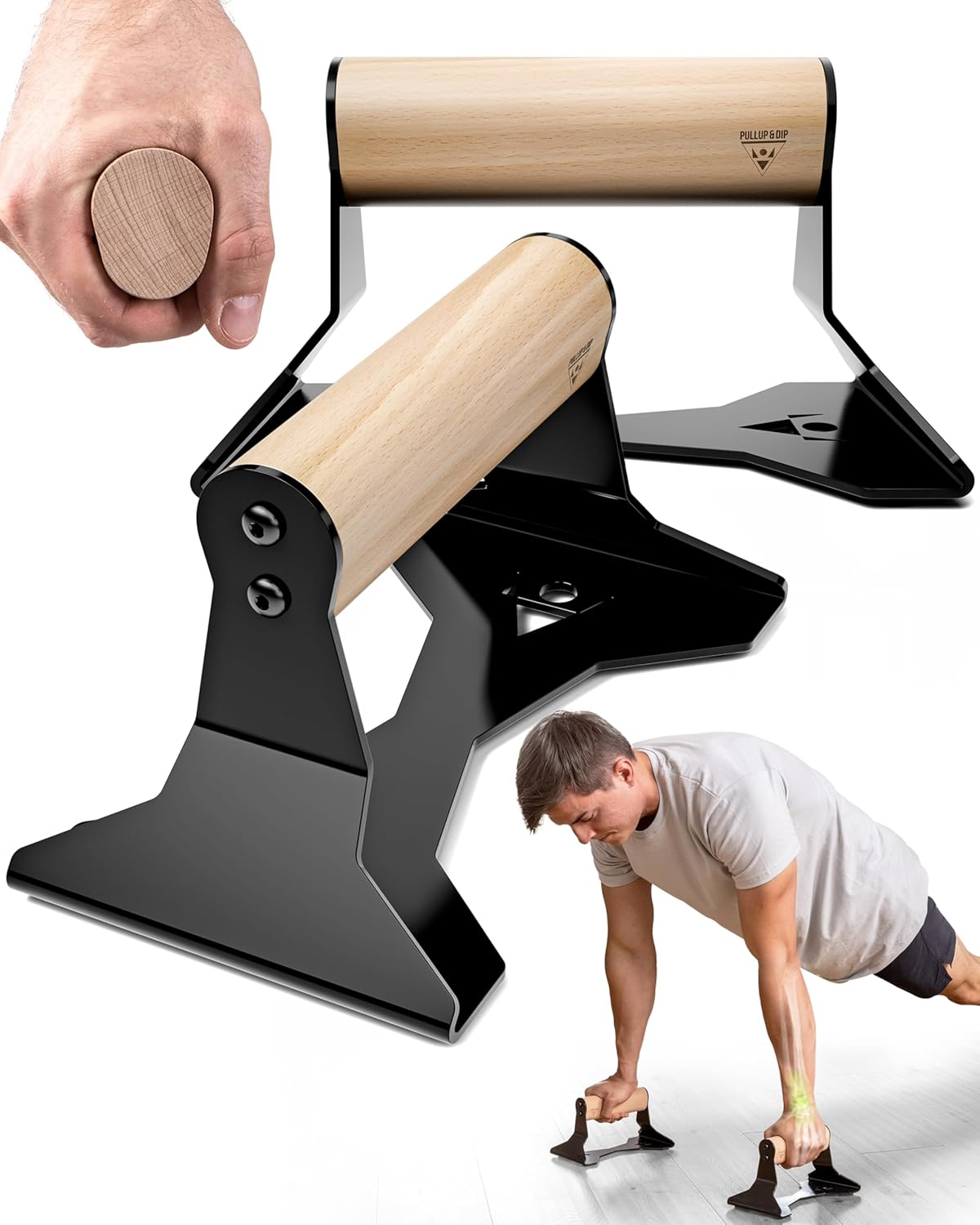 Pullup & Dip Liegestützgriffe Holz